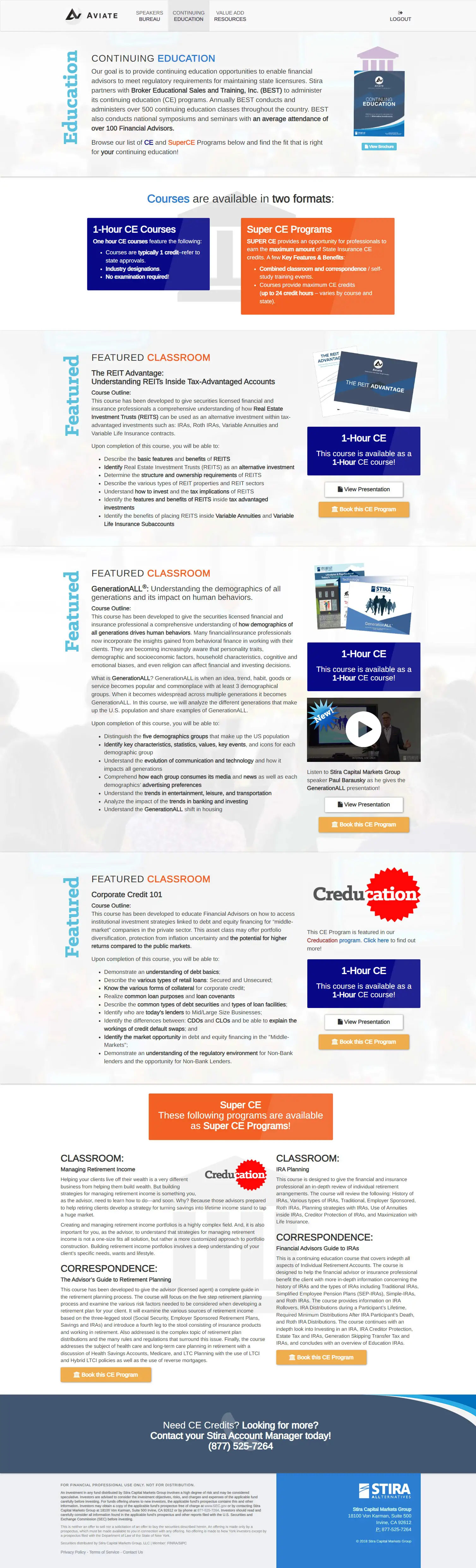 AVIATE -WordPress Website - Continuing Education Resources