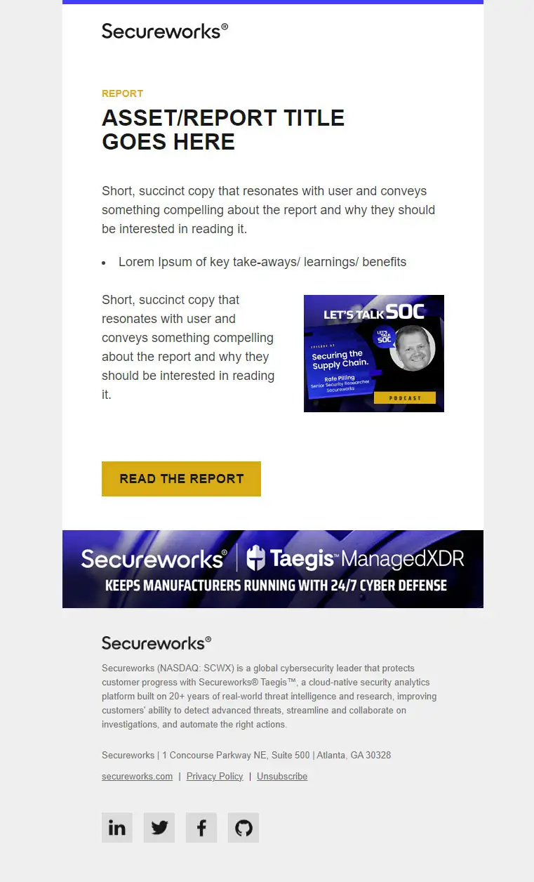 Secureworks - Email - Nurture / Content, Simple