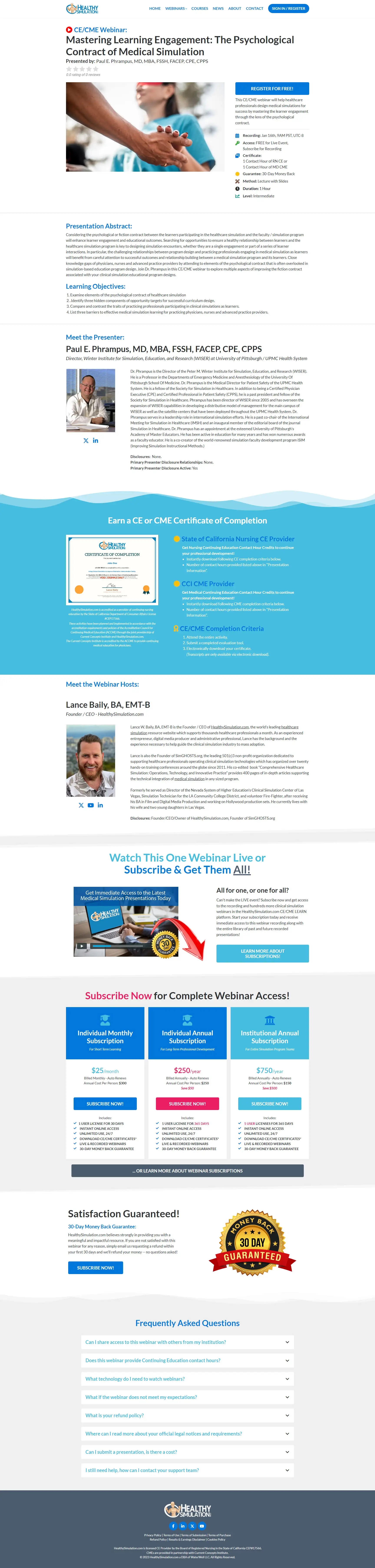 HealthySimulation.com - LearnWorlds Website - Presentation Page
